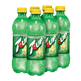 7up  soda, 6-pack 1/2 liter bottles Left Picture